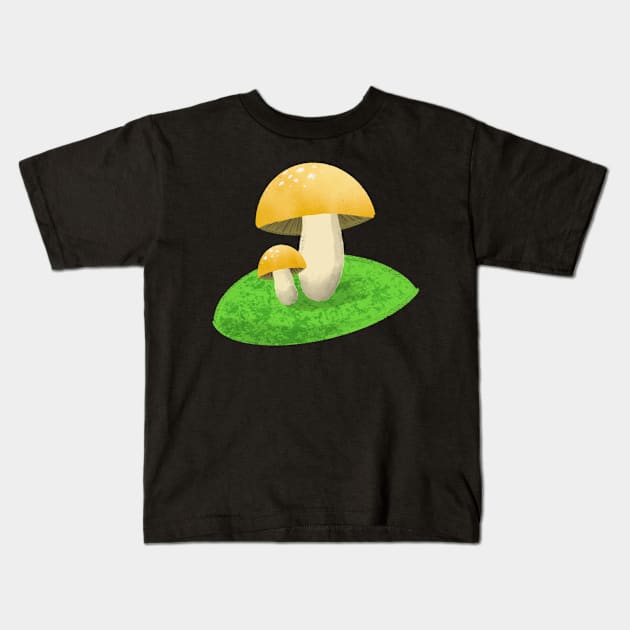 My golden mushroom garden Kids T-Shirt by colorofmagic